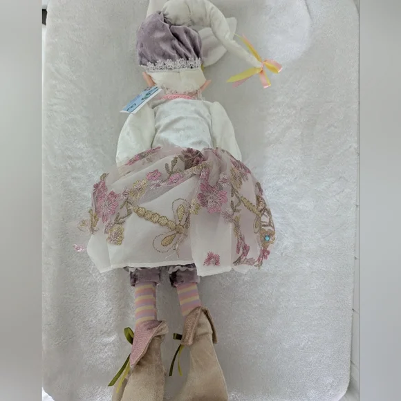 NWT Pastel Lavender Floral Poseable Easter Elf Doll - Picture 10 of 12